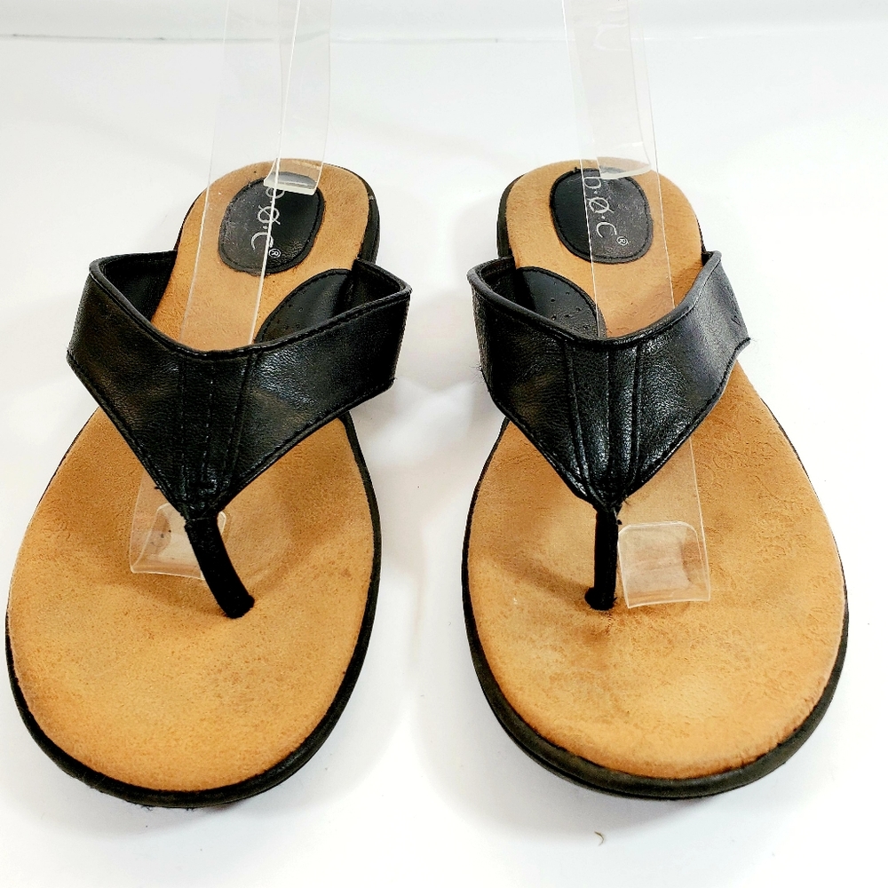 B.O.C  Zita Black Thong Flip Flop Sandal Cushioned Insole Size 8M Women EUC - Picture 2 of 11